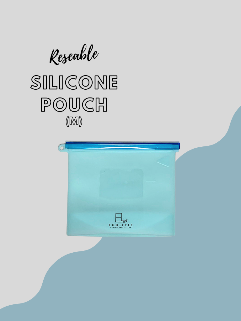 Eco-Lyfe Re-sealable Silicone Pouch blue medium